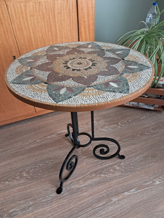 El Yapımı Mermer Mozaik Masa – Dekoratif Masa | Glasy Design
