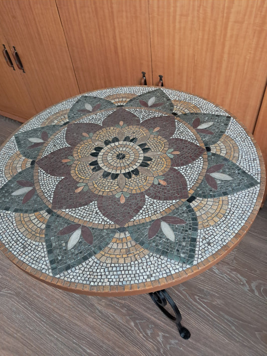 El Yapımı Mermer Mozaik Masa – Dekoratif Masa | Glasy Design
