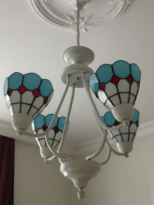 Akdeniz Stili -El Yapımı Vitray Lamba – Dekoratif Cam Aydınlatma | Glasy Design