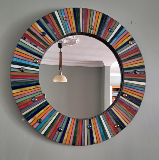 El Yapımı Cam Mozaik Ayna – Dekoratif Duvar Aynası | Glasy Design